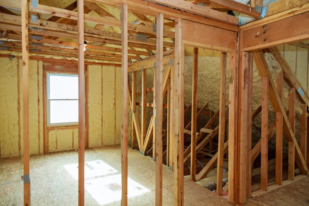 Wall insulation comparison in a framed assembly